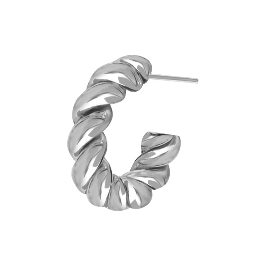 Solid Twist Rope Hoop Earrings