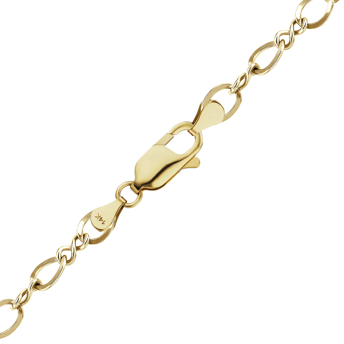 Figure Eight Anklet in 14K yellow gold