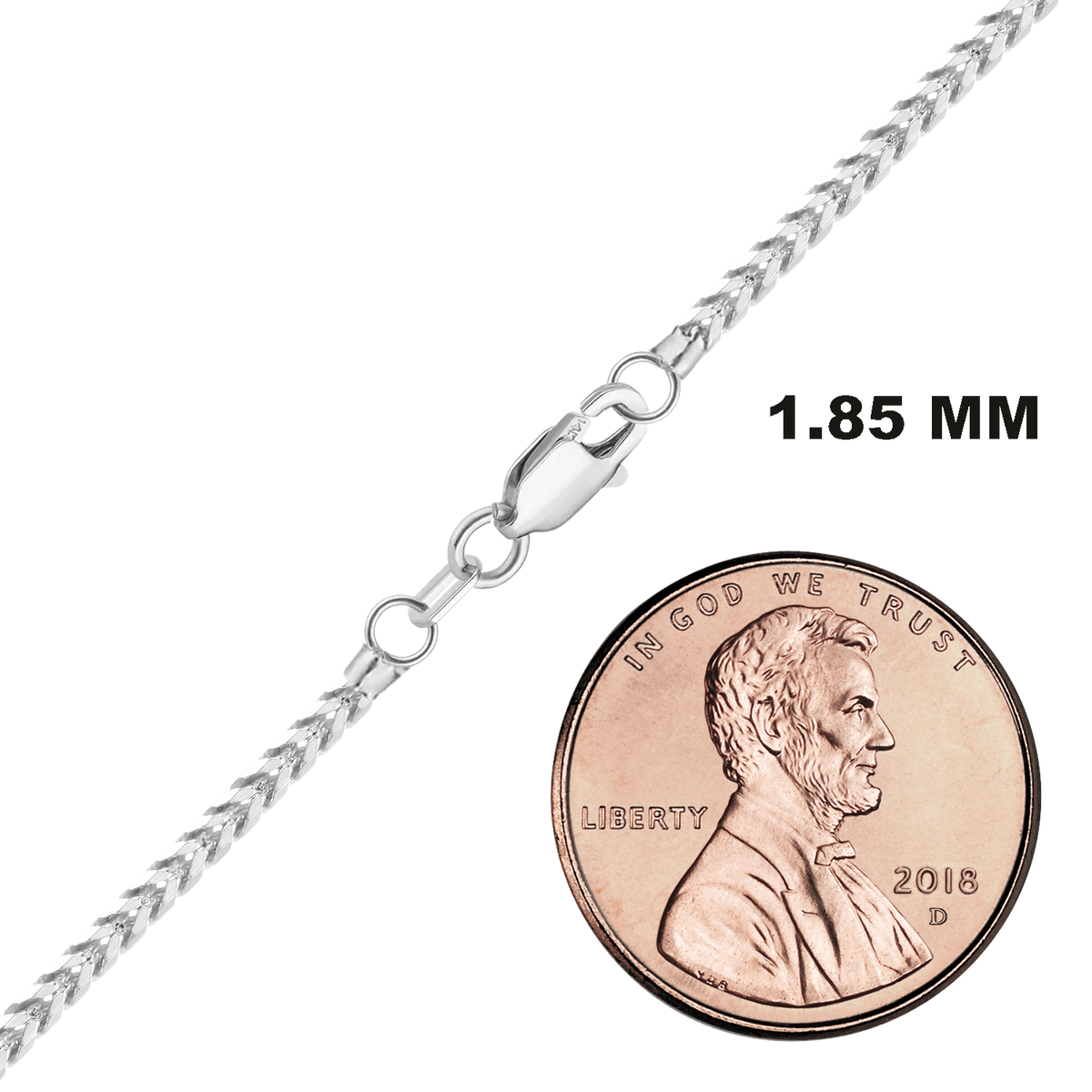 Franco Foxtail Bracelet in 14K White Gold