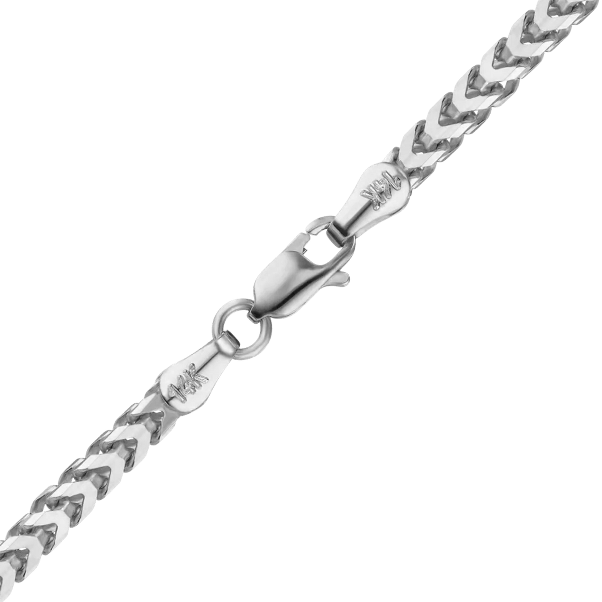 Franco Foxtail Bracelet in 14K White Gold