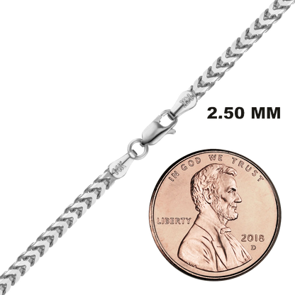 Franco Foxtail Bracelet in 14K White Gold