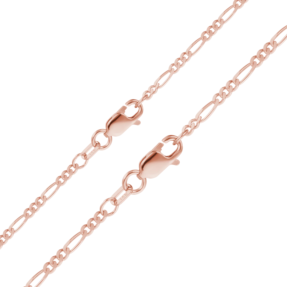 Classic Figaro Bracelet in 14K Rose Gold