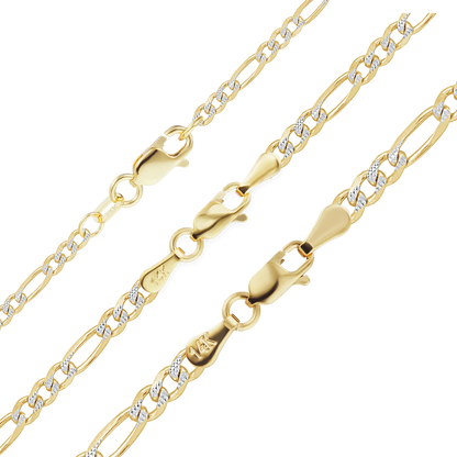 Classic Figaro Bracelet in 14K Two Tone Gold