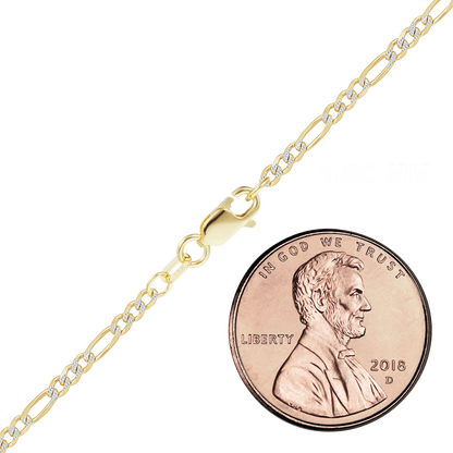 Classic Figaro Bracelet in 14K Two Tone Gold