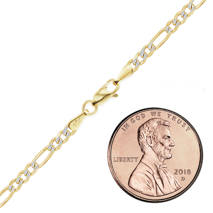 Classic Figaro Bracelet in 14K Two Tone Gold