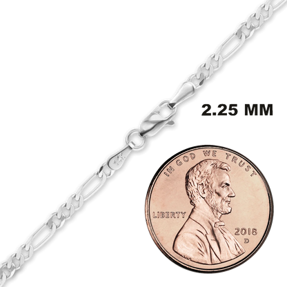 Classic Figaro Bracelet in 14K White Gold