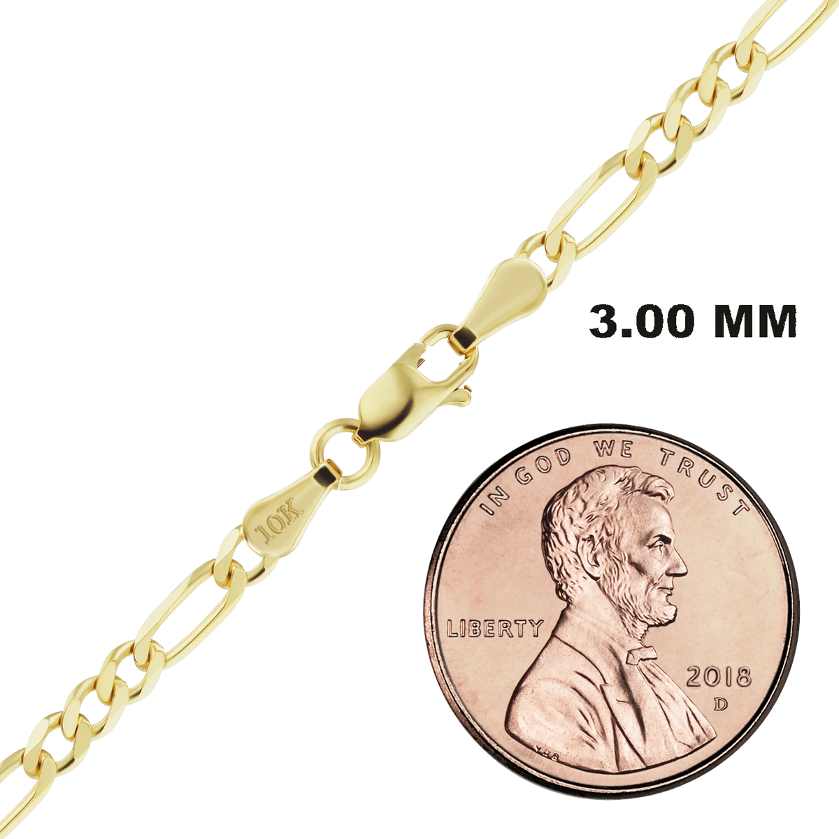 Classic Figaro Necklace 10K Yellow Gold
