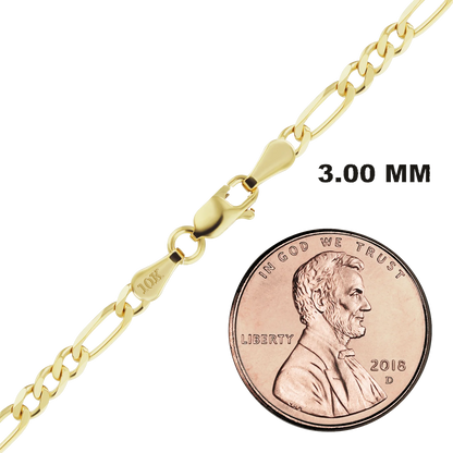 Classic Figaro Necklace 10K Yellow Gold