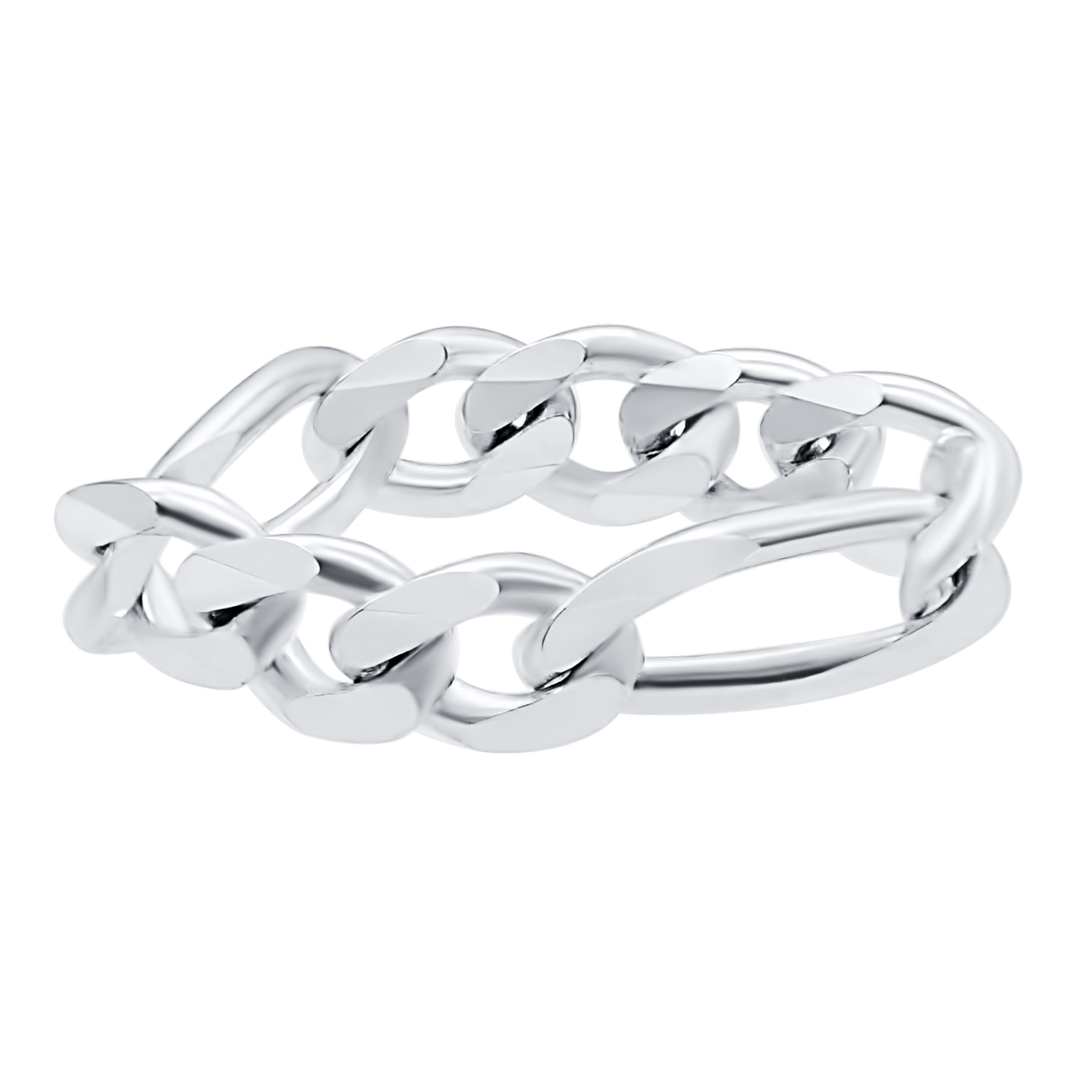 Classic Figaro Chain Ring, Sterling Silver
