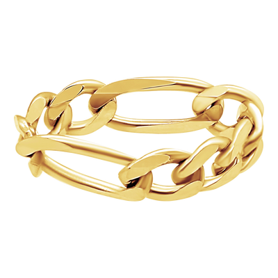 Classic Figaro Chain Ring in 14K yellow gold