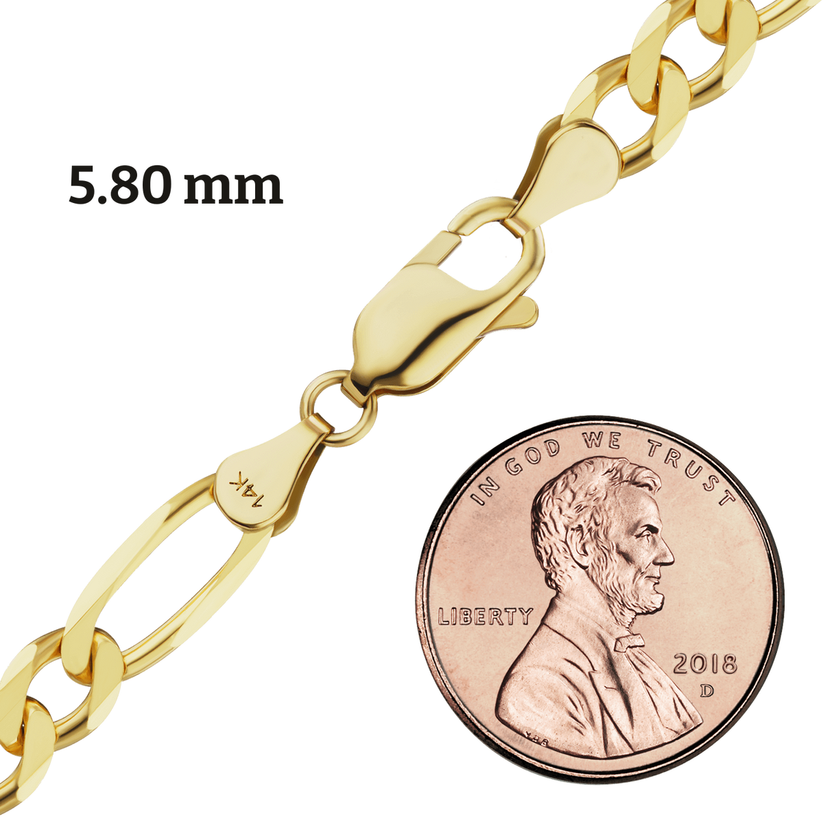 Klassisches Figaro-Armband aus 14-karätigem Gelbgold