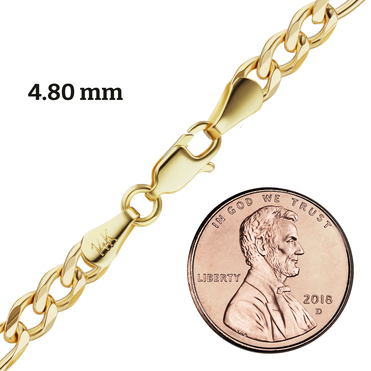 Klassisches Figaro-Armband aus 14-karätigem Gelbgold