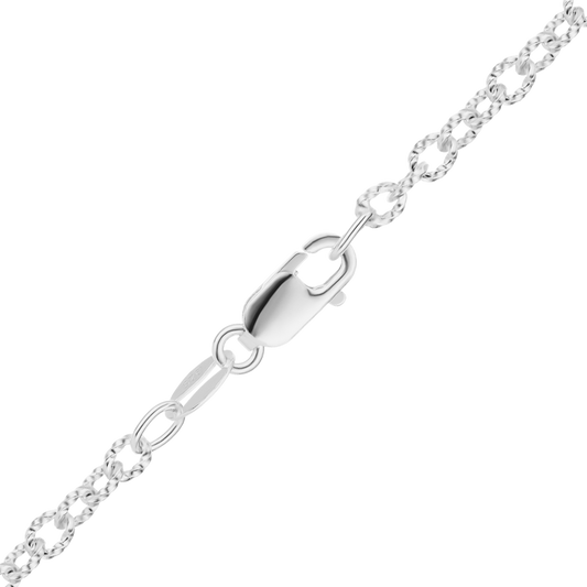 Fancy Round Cable Necklace in sterling silver