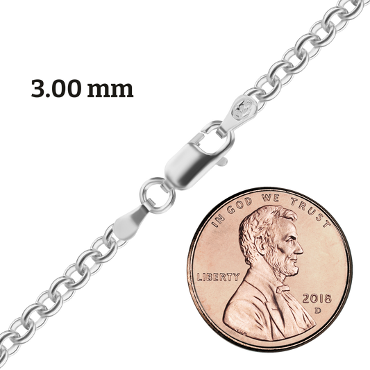 Klassisches Rolo-Fußkettchen aus Sterlingsilber