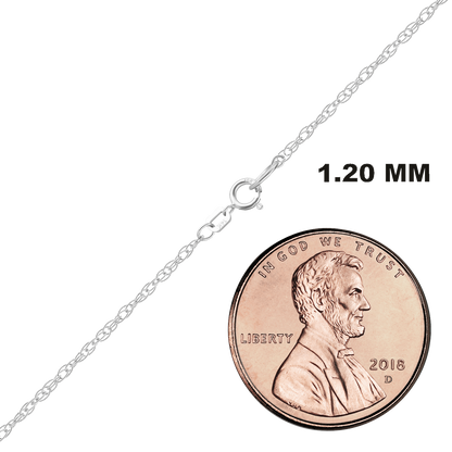 Classic Machine Rope Necklace 14K White Gold