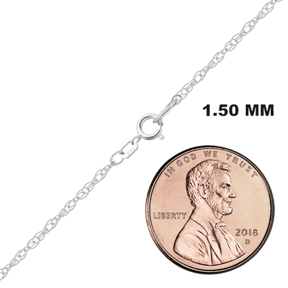 Classic Machine Rope Bracelet in 14K White Gold