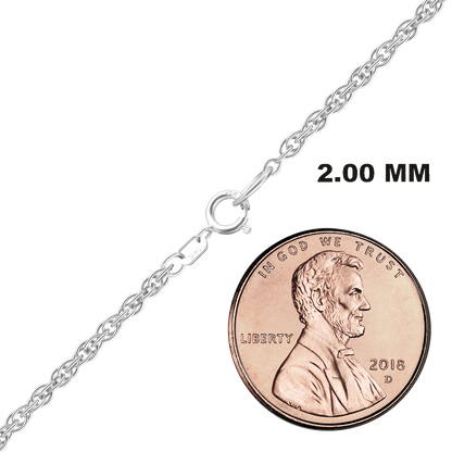 Classic Machine Rope Bracelet in 14K White Gold