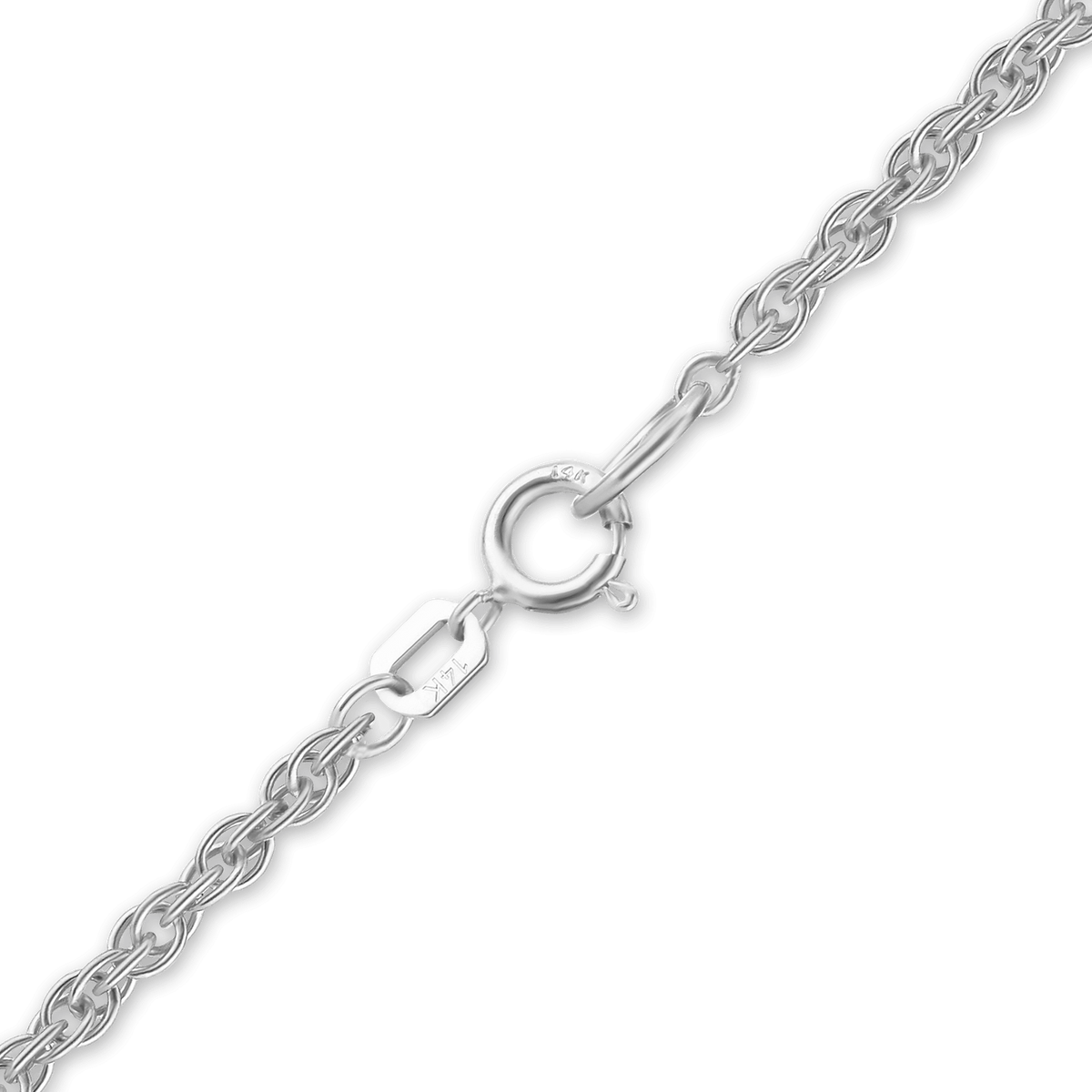Classic Machine Rope Bracelet in 14K White Gold