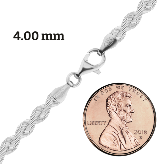 Handmade Solid Rope Necklace, Sterling Silver