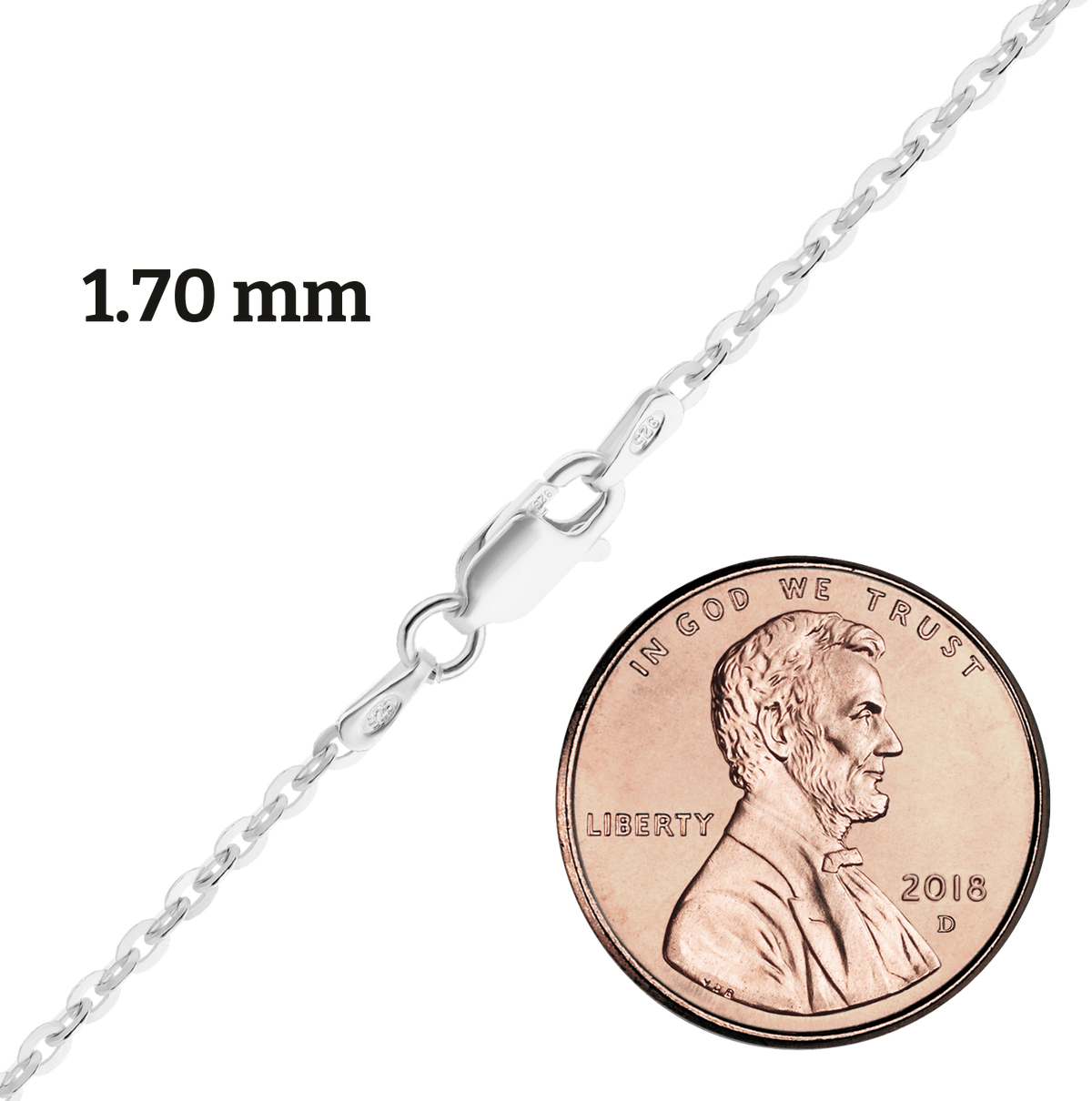 Flache Rolo-Halskette aus Sterlingsilber