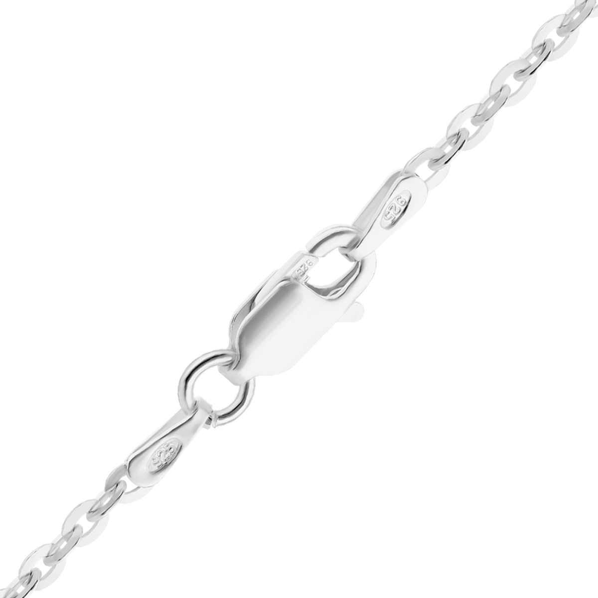 Flat Rolo Necklace in sterling silver