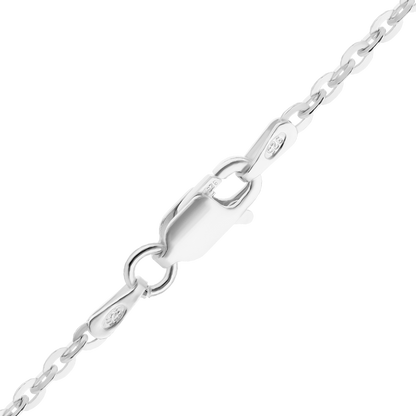Flat Rolo Necklace in sterling silver
