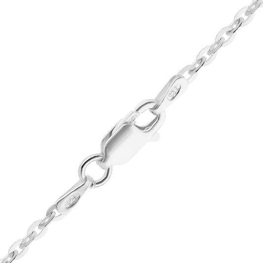 Flat Rolo Necklace in sterling silver