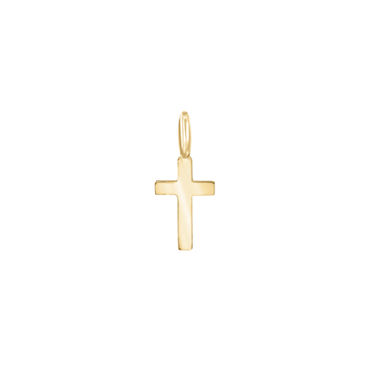 Small Cross Pendant- Delicate Christian Jewelry in 14K yellow gold