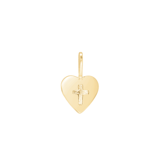 Small Heart Pendant- Delicate Love Jewelry in 14K yellow gold