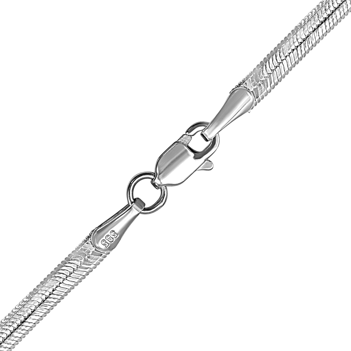 Flexible Herringbone Anklet in sterling silver