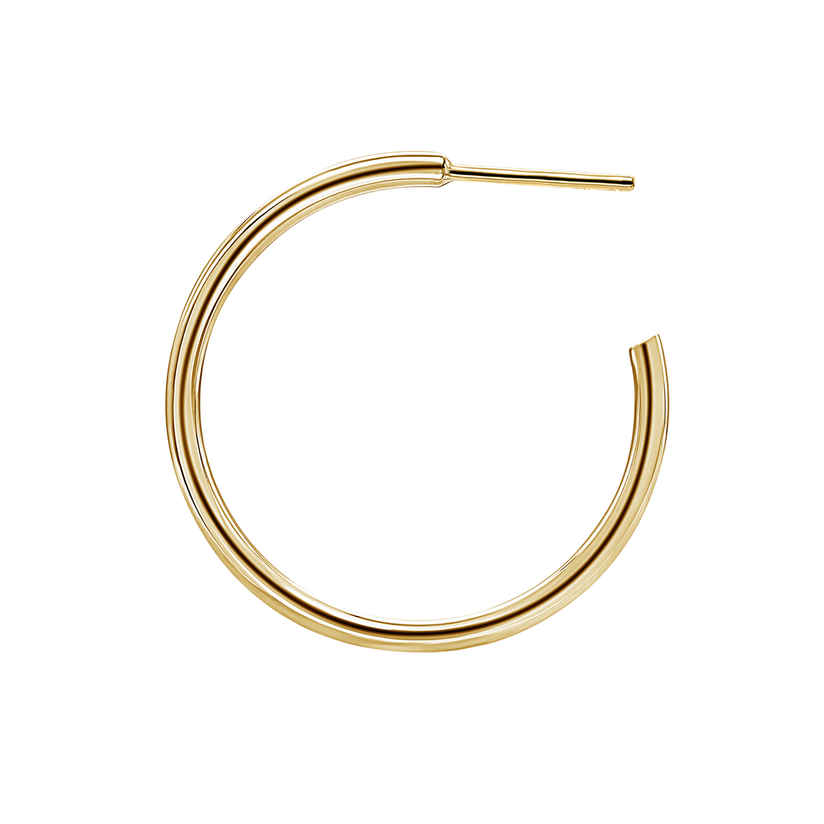Runde Röhren-Creolen mit Stecker aus 14-karätigem Gold