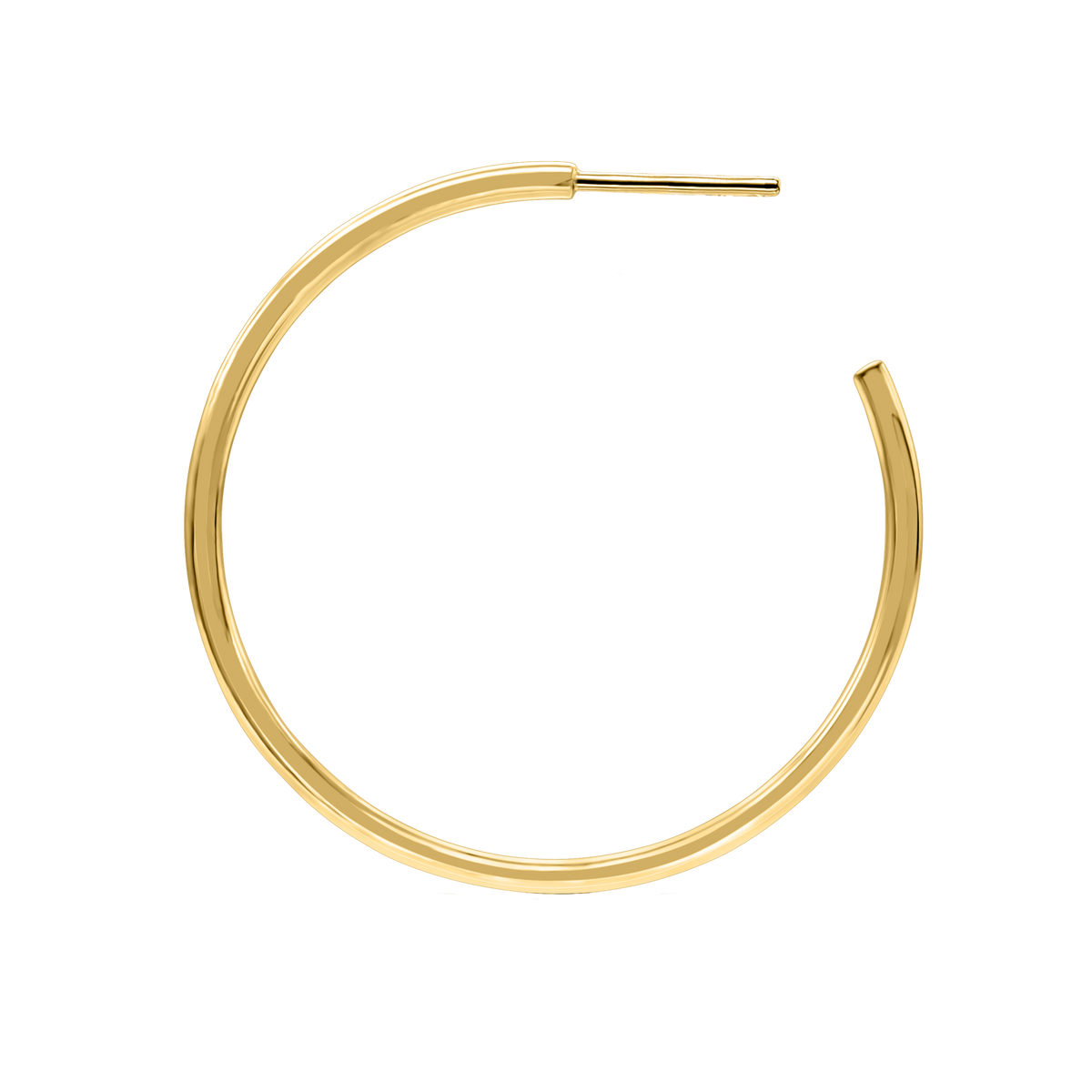 Runde Röhren-Creolen mit Stecker aus 14-karätigem Gold