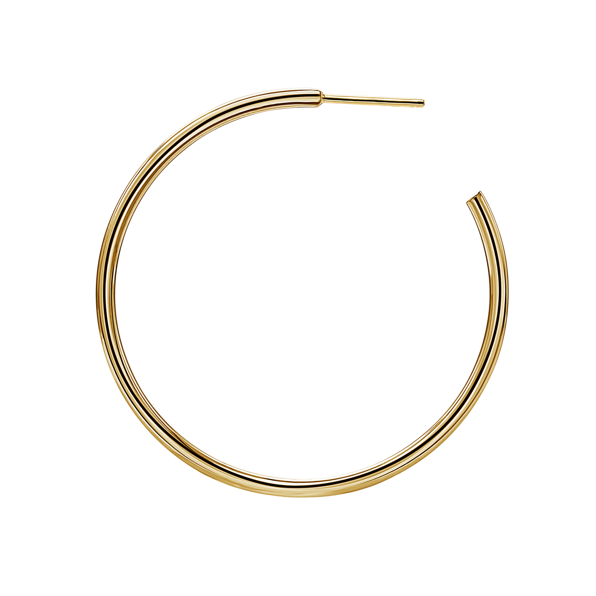 Runde Röhren-Creolen mit Stecker aus 14-karätigem Gold