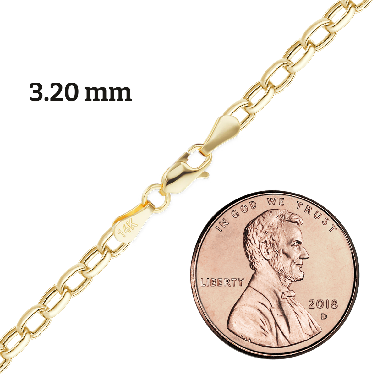 Semi-Solid Oval Rolo Anklet