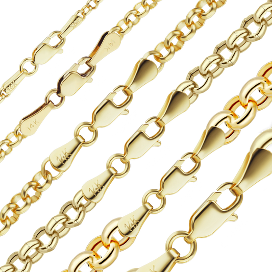 Semi-Solid Round Rolo Bracelet in 14K yellow gold