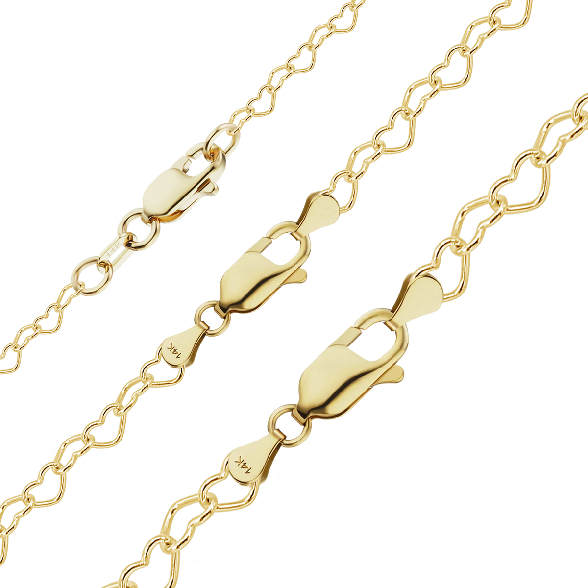 Classic Heart Bracelet in 14K yellow gold