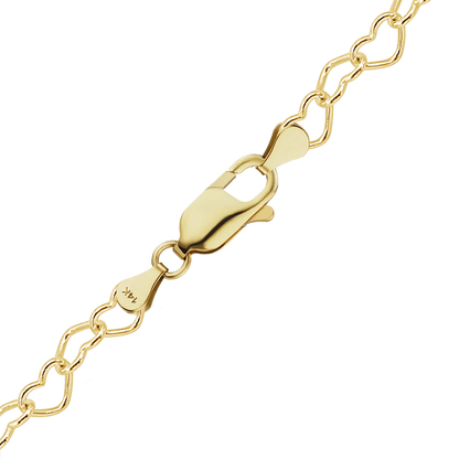Classic Heart Bracelet in 14K yellow gold