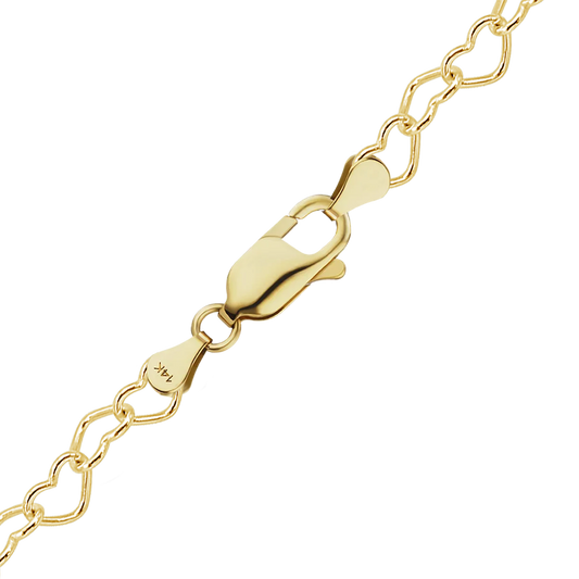 Classic Heart Bracelet in 14K yellow gold
