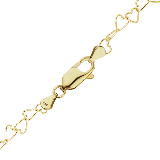 Tall Heart Bracelet in 14K yellow gold