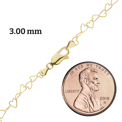 Tall Heart Necklace in 14K yellow gold