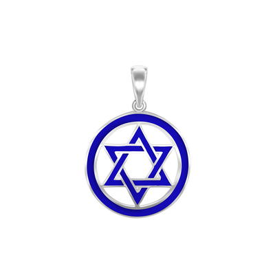 Star of David Medallion with Blue Enamel