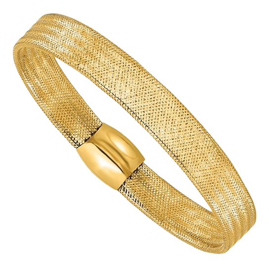 Mesh Slip-On Bracelet, 9mm in 14K yellow gold