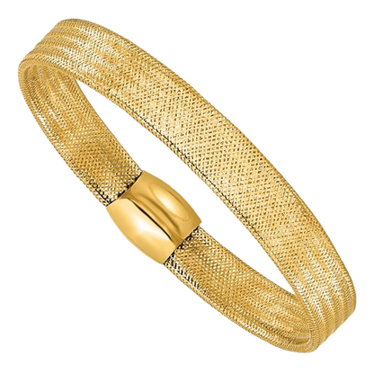 Mesh Slip-On Bracelet, 9mm in 14K yellow gold