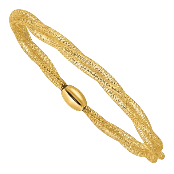 Mesh Twist Slip-On Bracelet in 14K yellow gold