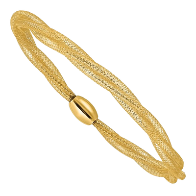 Mesh Twist Slip-On Bracelet in 14K yellow gold