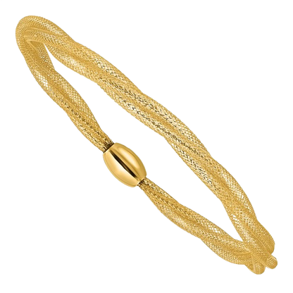 Mesh Twist Slip-On Bracelet in 14K yellow gold