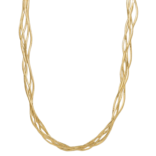 Mesh 4-Strand Wave Necklace in 14K yellow gold