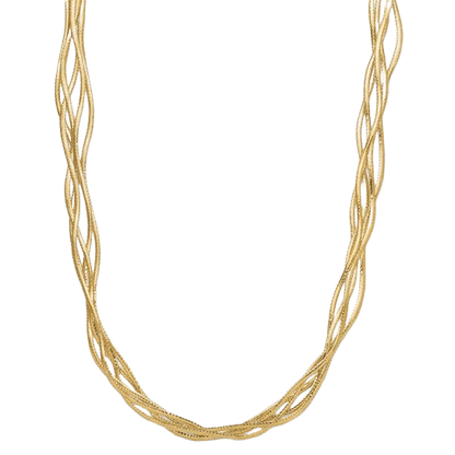 Mesh 4-Strand Wave Necklace in 14K yellow gold