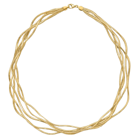 Mesh 4-Strand Wave Necklace in 14K yellow gold