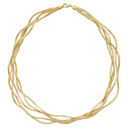 Mesh 4-Strand Wave Necklace in 14K yellow gold